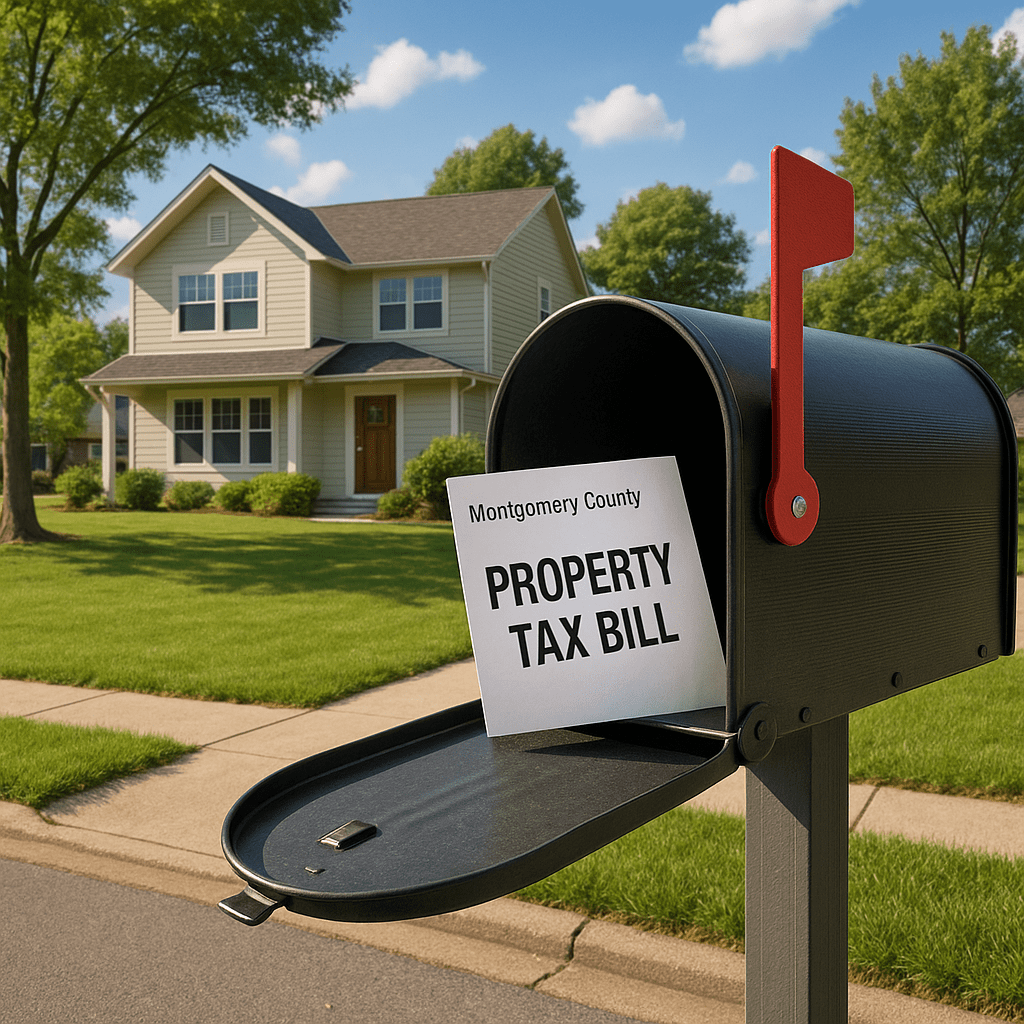 property taxes in a mailbox