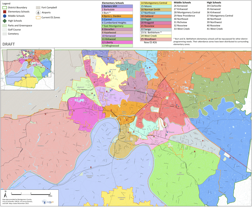 Clarksville School Zoning Map