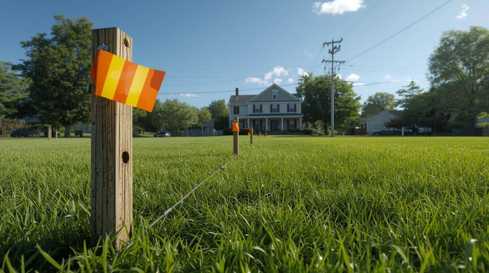 Utility easement markers on private property